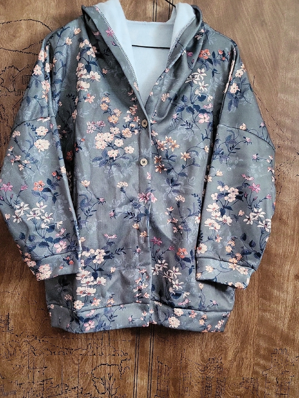 Source Unknown Blue Floral Utility Jacket